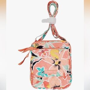 Vera Bradley Mini Hipster Crossbody Purse with RFID in Rain Forest Lily Coral